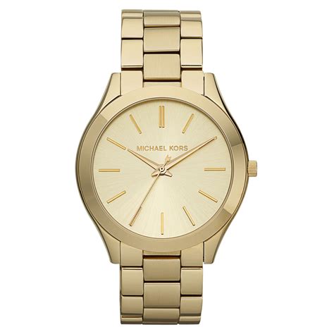 michael michael kors women's slim runway chronograph bracelet watch 42mm|Michael Kors gold tone watch.